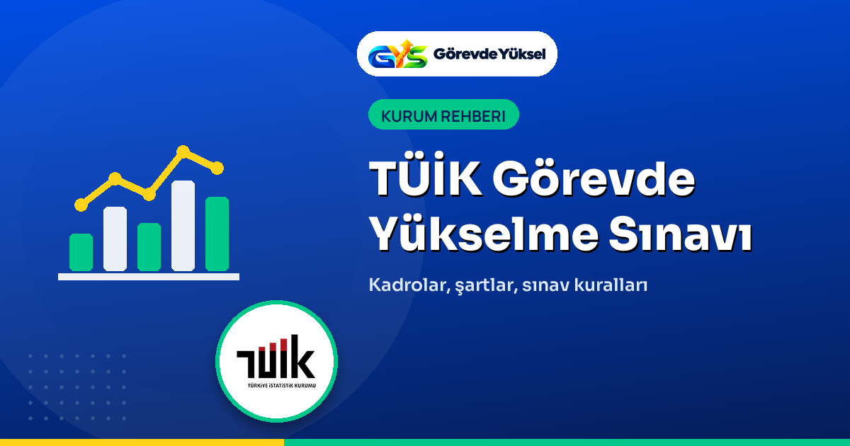 TÜİK görevde yükselme sınavı rehberi kapak görseli: sütun grafik ikonu ve TÜİK logosu