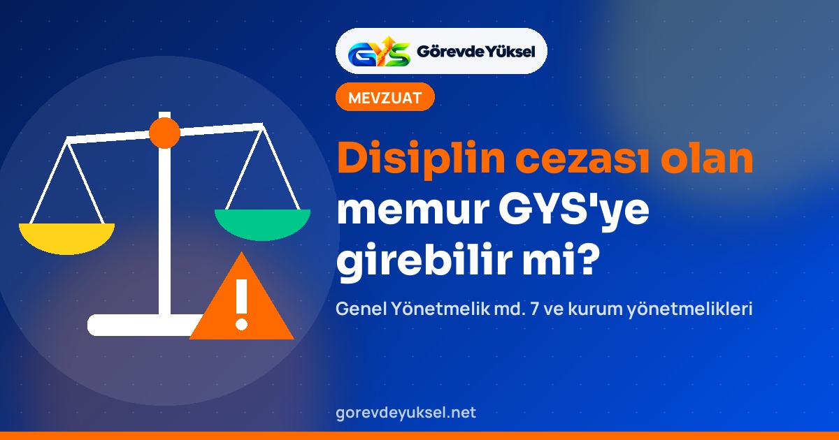 Terazi ve uyarı işaretiyle disiplin cezası ve görevde yükselme konulu kapak görseli
