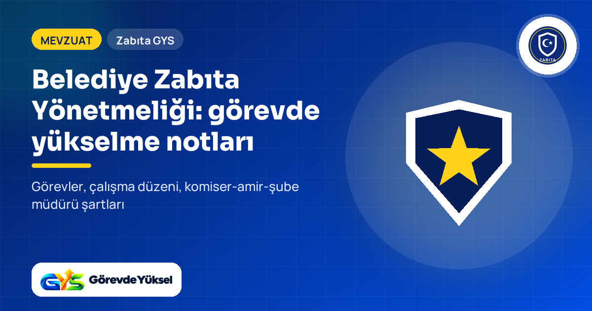 Belediye Zabıta Yönetmeliği özeti kapak görseli: yıldızlı kalkan çizimi