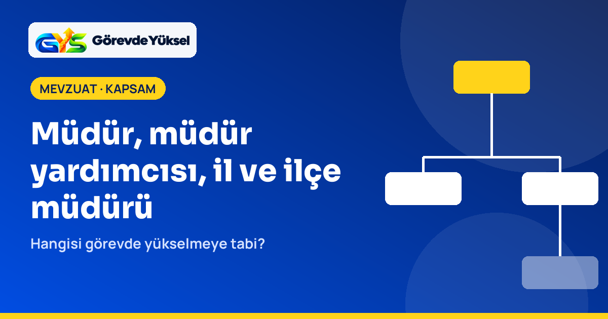 Organizasyon şeması ikonu ile müdür, müdür yardımcısı, il ve ilçe müdürü kadrolarının anlatımı