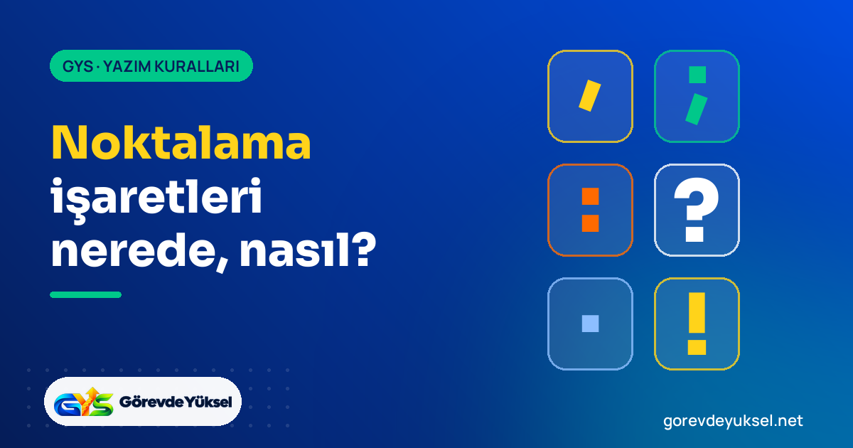 Noktalama işaretleri başlıklı kapak görseli; virgül, noktalı virgül, iki nokta, soru, nokta ve ünlem simgeleri