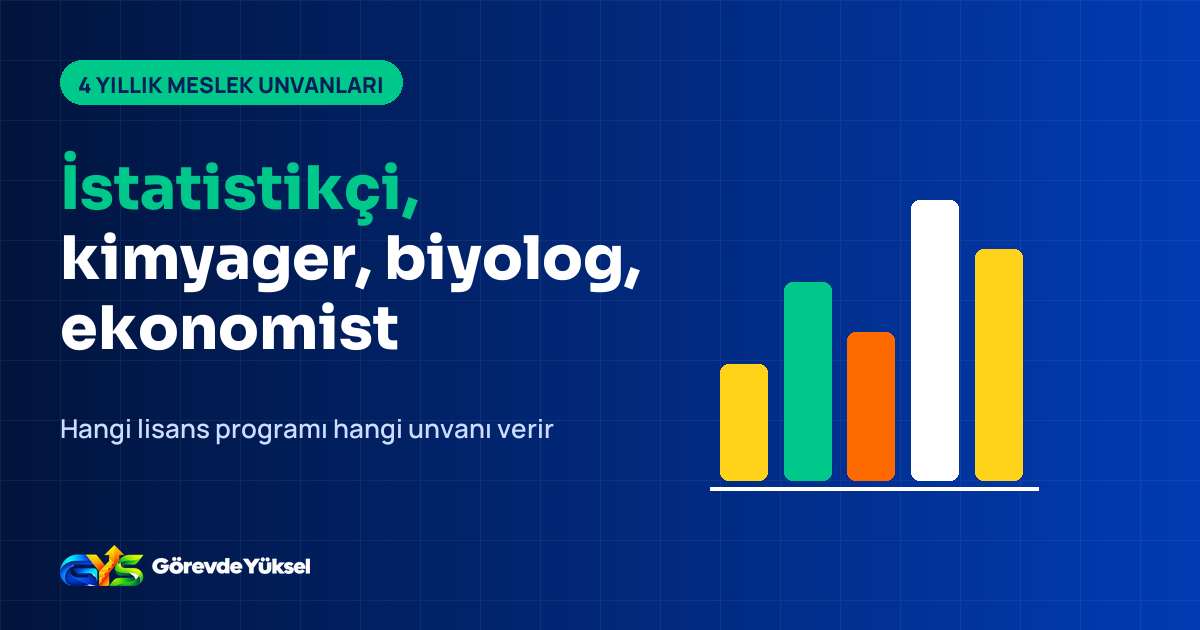 İstatistikçi, kimyager, biyolog ve ekonomist unvan değişikliği kapak görseli: sütun grafik ikonu