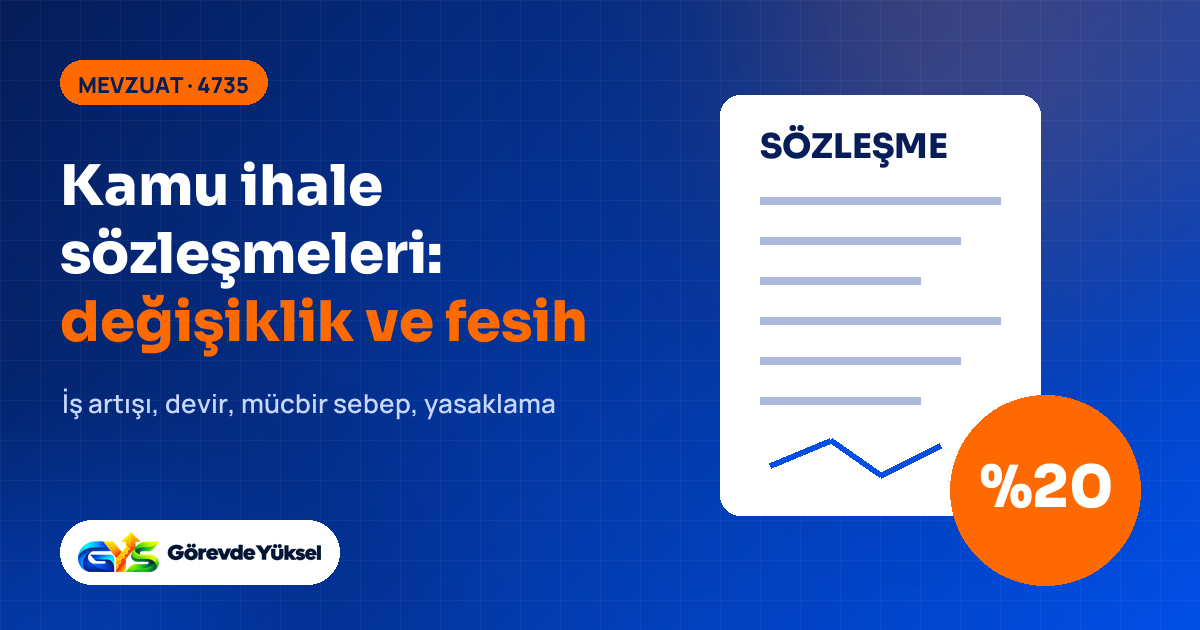 Sözleşme belgesi ve yüzde 20 rozetiyle 4735 sayılı Kanun kapak görseli