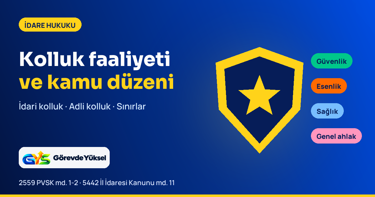 Kamu düzeninin unsurlarını gösteren yıldızlı kolluk kalkanı çizimi