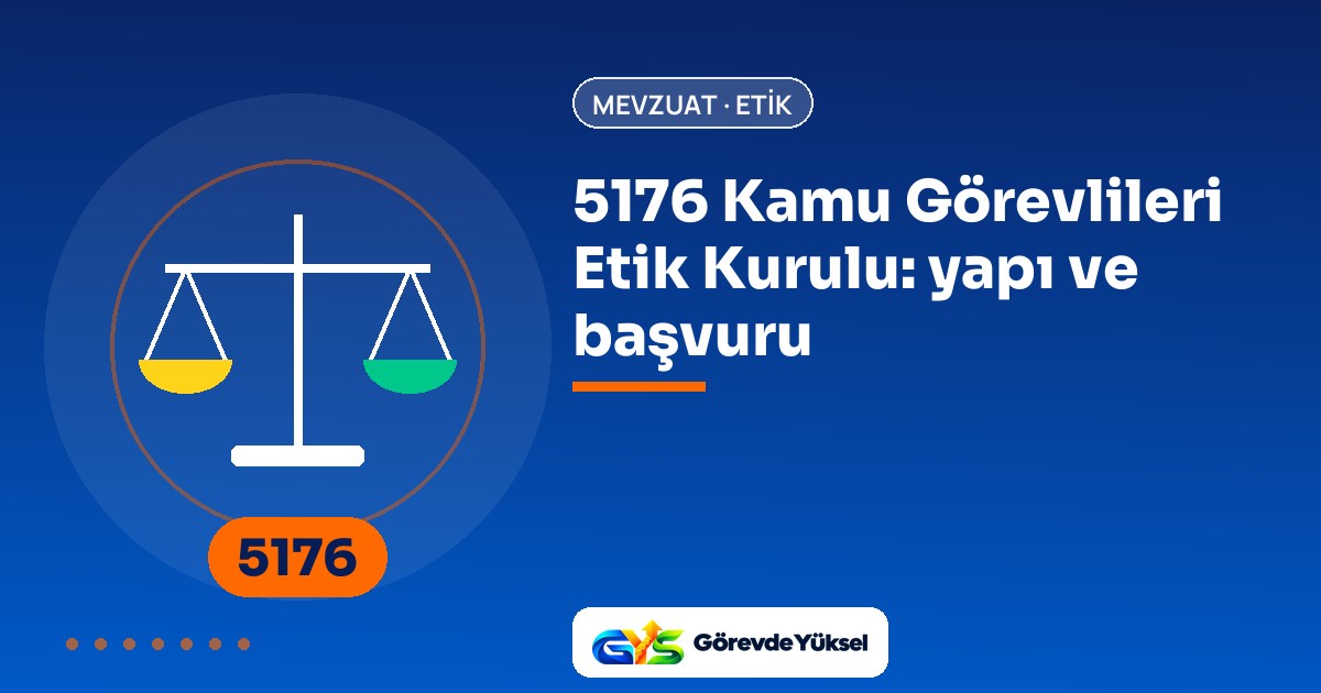 5176 sayılı Kamu Görevlileri Etik Kurulu kapak görseli: terazi ikonu ve 5176 rozeti