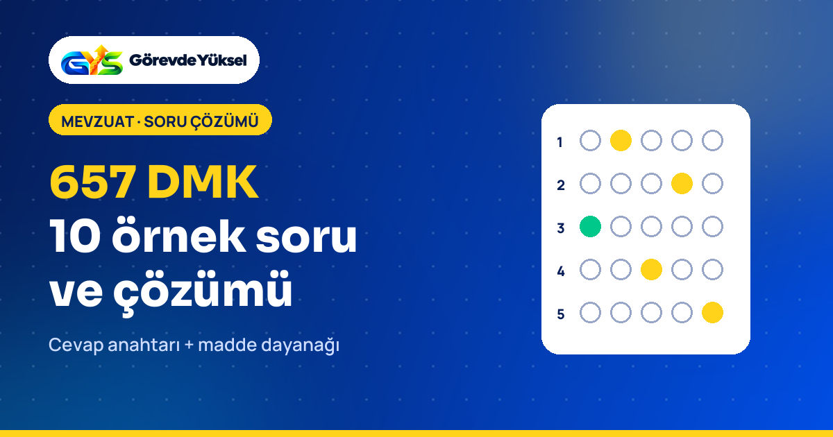 657 DMK 10 örnek soru ve çözümü yazısının kapak görseli: optik cevap kâğıdı çizimi