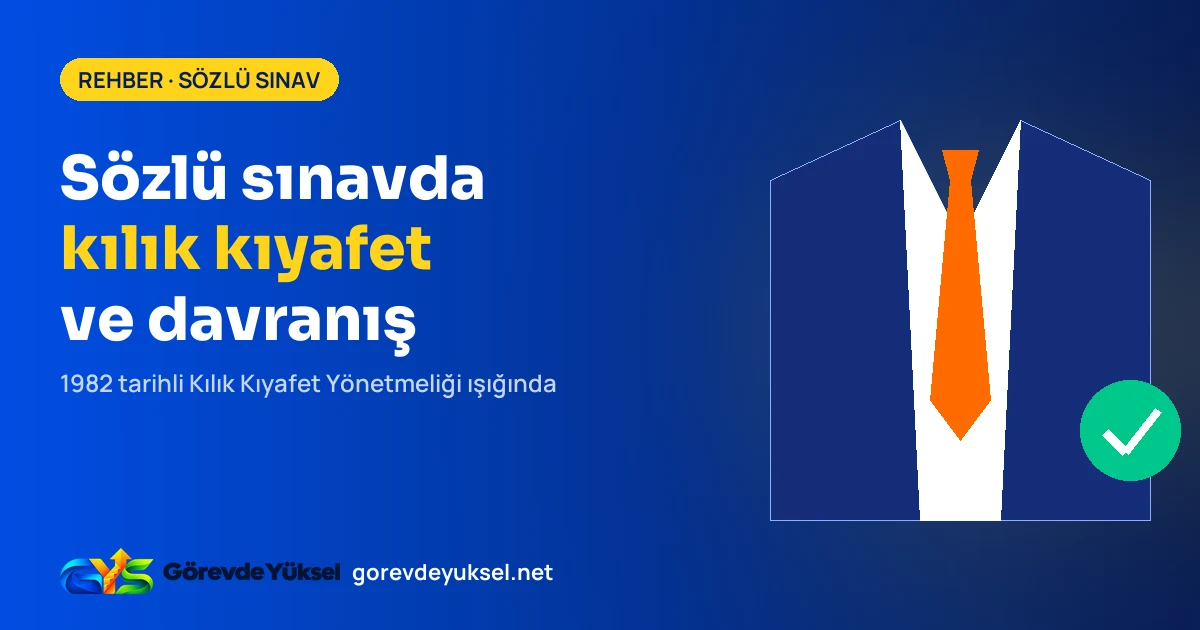 Ceket, gömlek ve kravat çizimiyle sözlü sınavda kılık kıyafeti anlatan kapak görseli