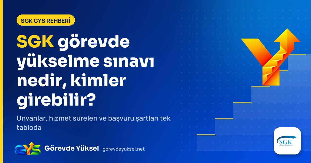 SGK görevde yükselme sınavı rehberi kapak görseli: basamaklar ve yukarı ok